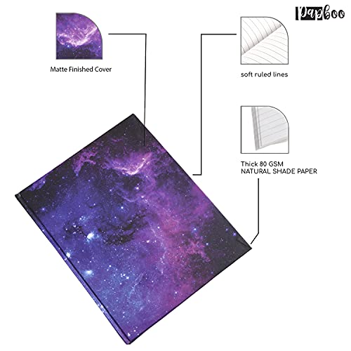 Image of PAPBOO Galaxy Hardbound, Hardcover Notebook Diary, (22 X 17.5 cm, 80 GSM, 140 Single Ruled Pages) Journal, Gift (GalaxyHB)