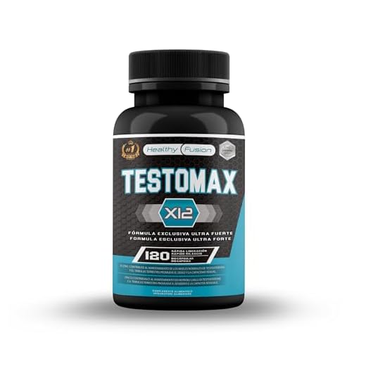 Healthy Fusion TestoMax | Booster de Testosterona Energizante | Maca, Ginseng, Tribulus, Taurina y Vitaminas | Aumenta la masa muscular | Acción quemagrasas y vigorizante | 120u