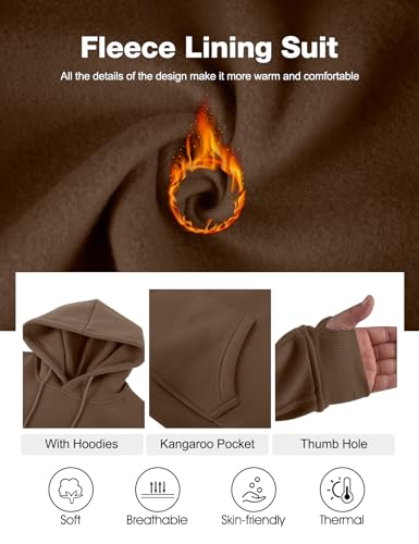 Flygo Womens Fleece 2 Piece Outfits Sweatsuit Crop Pullover Sweatshirt Joggers Pants Tracksuit Set