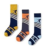 Qterdiz Unisex Kinder Warme Skisocken Jungen Dicke Skistrümpfe Mädchen Thermo Socken für Ski und Snowboard 3 Paar 27-30/8-10 Jahre