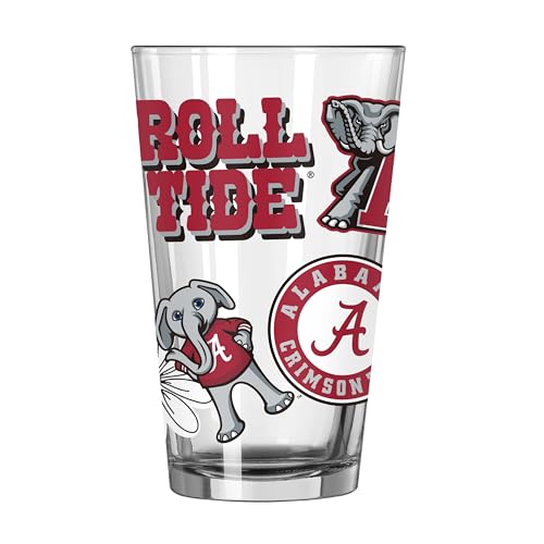 Image of Logo Brands NCAA 16 oz Pint Glass - Durable Glass With Bold Team Color- Chip-Resistant Rim Drinkware For Fans, Tailgates, Home Bars & Everyday Use