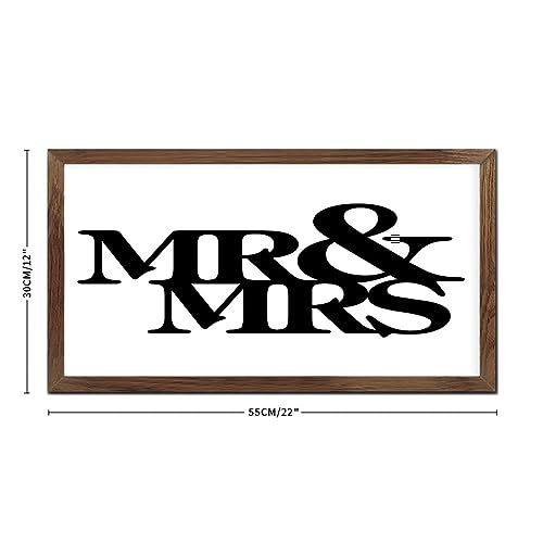Cadeau de mariage mignon : panneau bois Mr & Mrs à suspendre
