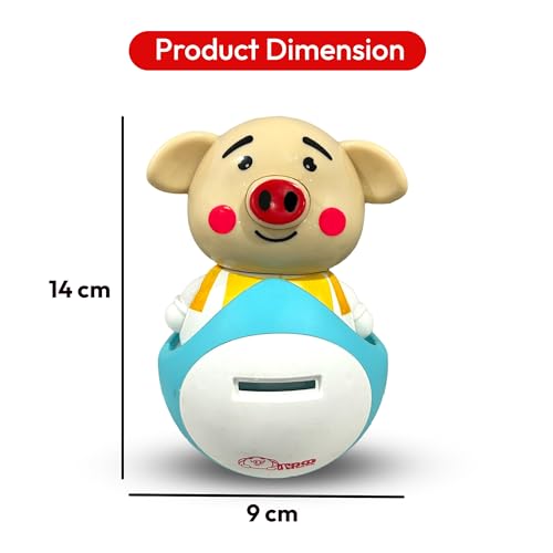 Image of Uonibaby by StarAndDaisy Musical Bunny Piggy Bank Toy for Kids , Roly Poly Self-Balancing Coin Bank , Baby Money Saving Box with Opener | Fun Piggy Bank Gift for Toddlers - Piggy