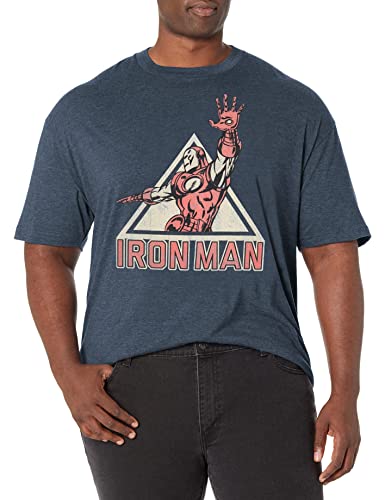 Marvel Iron Man Power T-Shirt Homme en coton noir coupe droite