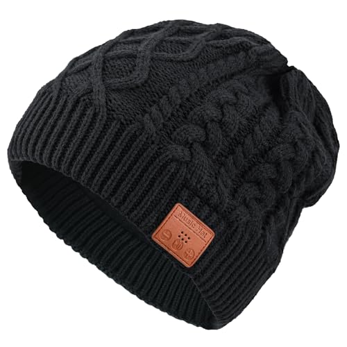 TOUCH TWO Black Acrylic Bluetooth Beanie hat - Tech Gifts