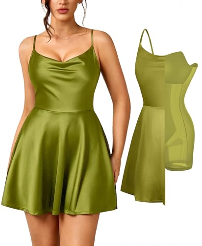 Image of Popilush Mini Corset Dress with Built in Bra, A-line Shapewear Dresses | Spaghetti Strap, Birthdays, Celebrations, Cocktail Parties and Date Nights