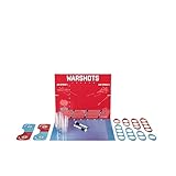 True War Shots Battle Shipwreck Drinking Board Game for Adults, Shot Glasses for Any Liquor or Beer, 2 Player Red and Blue, Paper, Plastic, Set of 1