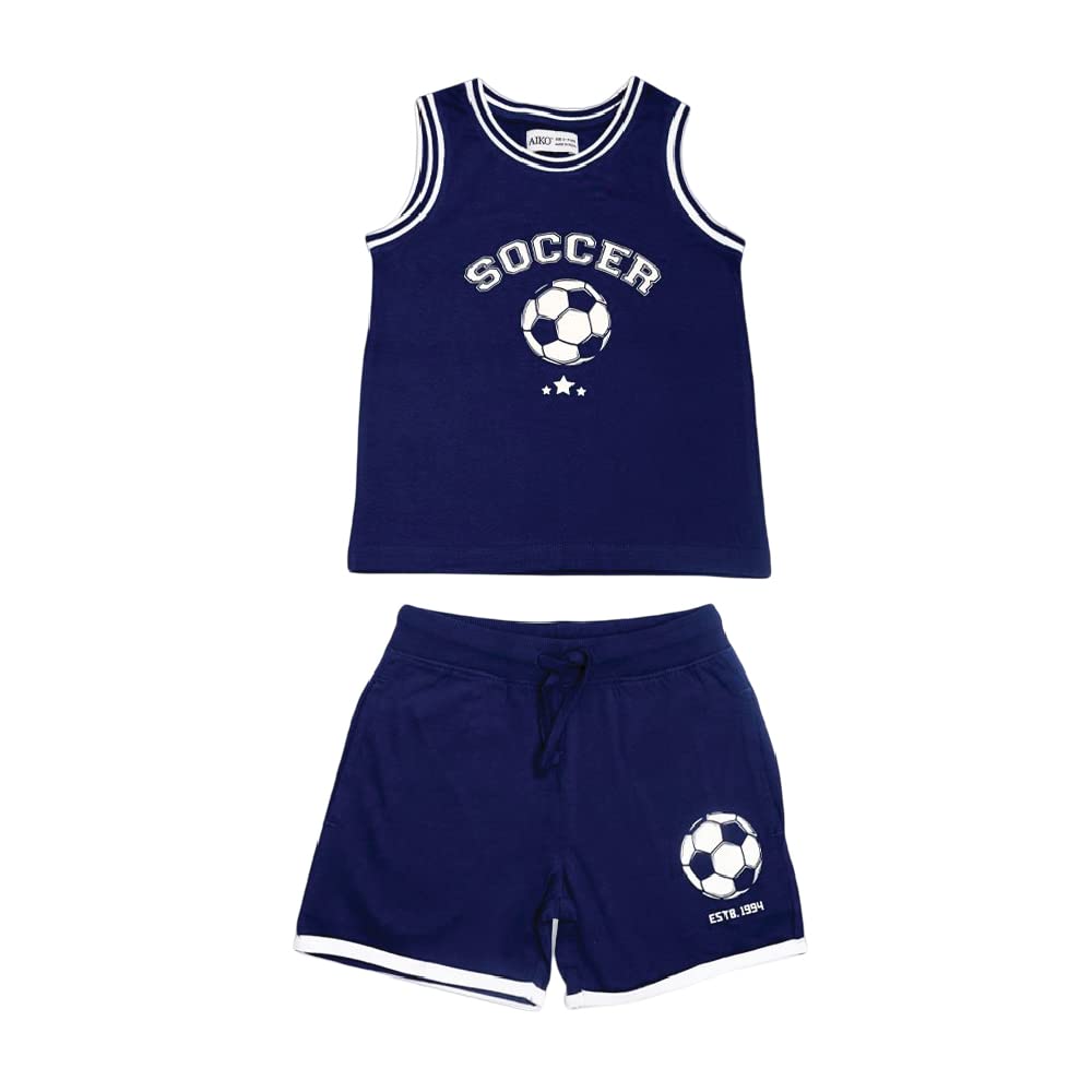 AIKOBoys AIKO-Kids Sports Blue Two Piece Set Boys Top & Bottom Set (pack of 1)