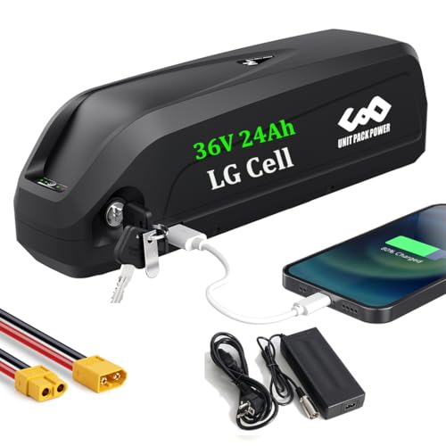 UPP EBike Akku 36V 24Ah Geeignet für 250W 500 W und Elektrofahrräder – Lithium-Ionen-Akku für Fahrrad-Umrüstsatz (36V 24Ah 0-700W /LG/Cell)