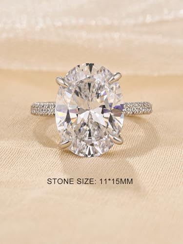 5.0/8.0CT Excellent Oval Cut Engagement Ring,D-Color VVS Big CZ Gemstone 925 Sterling Silver Promise Ring2