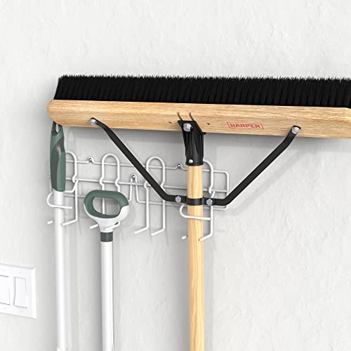 image for ClosetMaid 3462 Broom & Mop Holder for Wall or Door Mount, Durable Whi