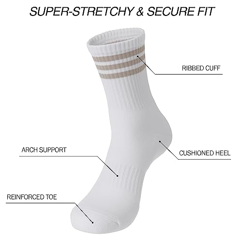 PERFECT CORNER Cotton Striped Athletic Quarter Socks with Cushioning & Arch Support for Running & Workouts4