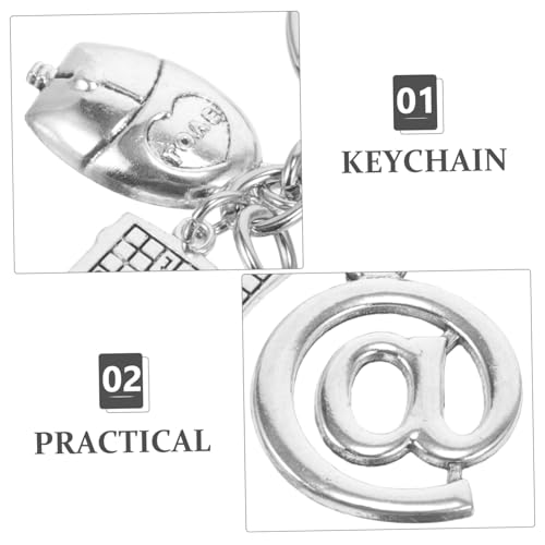FOMIYES Llavero de Metálica con Colgante Teclado y Ratón Pequeño y Portátil para Ordenador para Programadores y Decoración de Mochilas y Bolsos - imagen 7