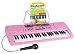 McGrey BK-4910PK keyboard dla dzieci z 49 przyciskami – keyboard dla początkujących z 16 dźwiękami i 10 rytmami – pianino z funkcją uczenia się, mikrofon do woku i stojaka na nuty – ze szkolą – różowy