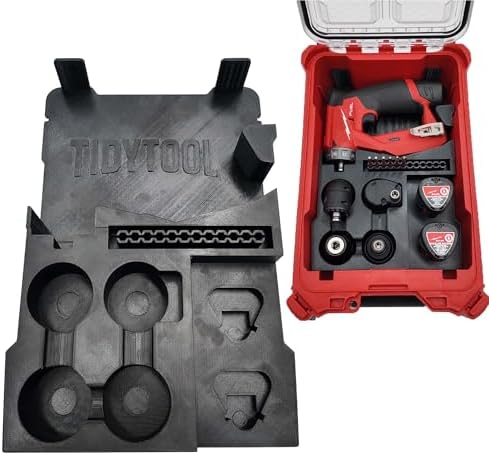Tidy Tool Liner and Organizer for M12 Installation Drill and Milwaukee Packout Compact Tool Box