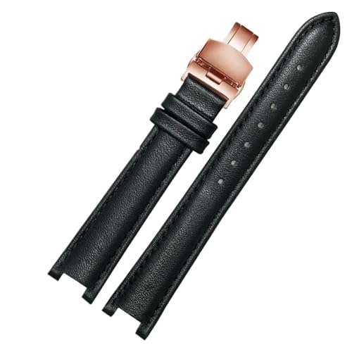 Bracelet de montre cuir 18mm LUGEMA noir et or rose du bureau aux sorties citadines