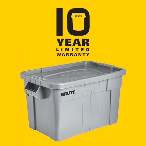 Cajas resistentes apilables Rubbermaid con tapas para sótanos y áticos 7