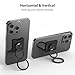 MonIdea Phone Grip, Phone Ring Holder Finger Kickstand Wireless Charging Friendly, Foldable & Adjustable Double Metal Cell Phone Rings Gripper Stand for iPhone Samsung &Other Phones - Sparkle Black