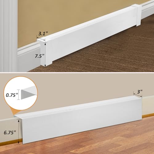 image for Saree Upgraded 4 FT Baseboard Heater Cover with Left and Right Endcaps