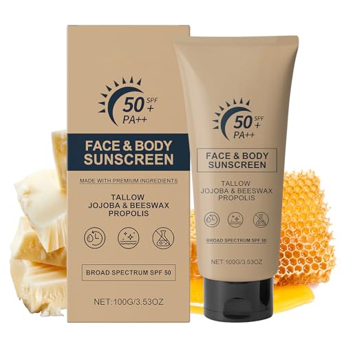 Tallow Sunscreen SPF 50 – Organic Natural Beef Tallow Mineral Sunscreen with Zinc Oxide