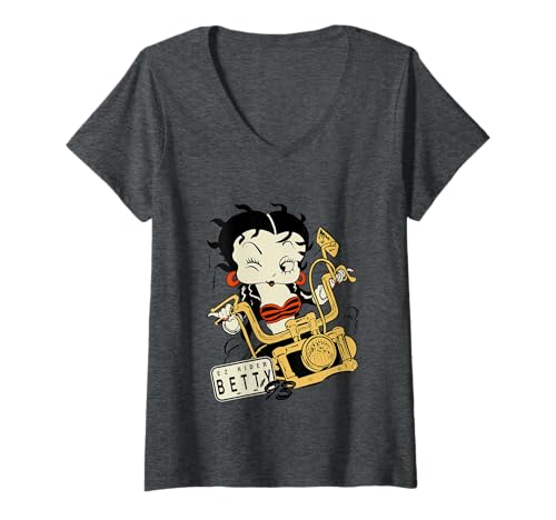 Photo de Femme Betty Boop Ez Rider Betty T-Shirt avec Col en V