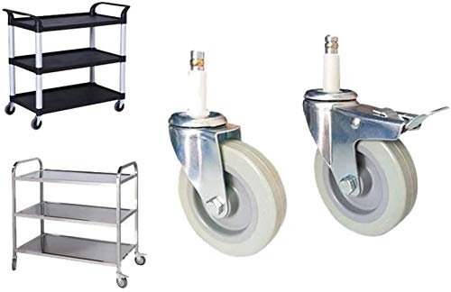 roulettes en Acier Inoxydable de 10 cm (4 Pouces) - roulettes universelles pour Chariots et Plan de Travail de Restaurant - Ensemble de 4 (Blanches)
