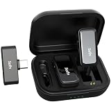 Sofn Wireless Lavalier Microphone for iPhone Android,Mini Mic with Charging Case