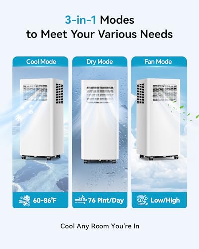Image of Feelfunn 12000 BTU Smart Portable Air Conditioner, 3-in-1 AC for 600 Sq.Ft