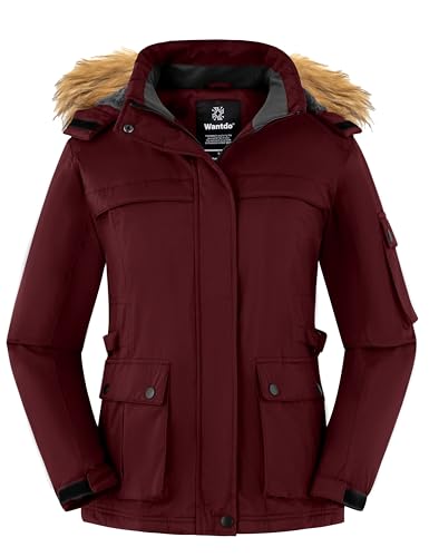 Wantdo Women's Waterproof Ski Jacket Windproof Winter Snow Coat Mountain Snowboarding Jackets Outdoor Fleece Parka