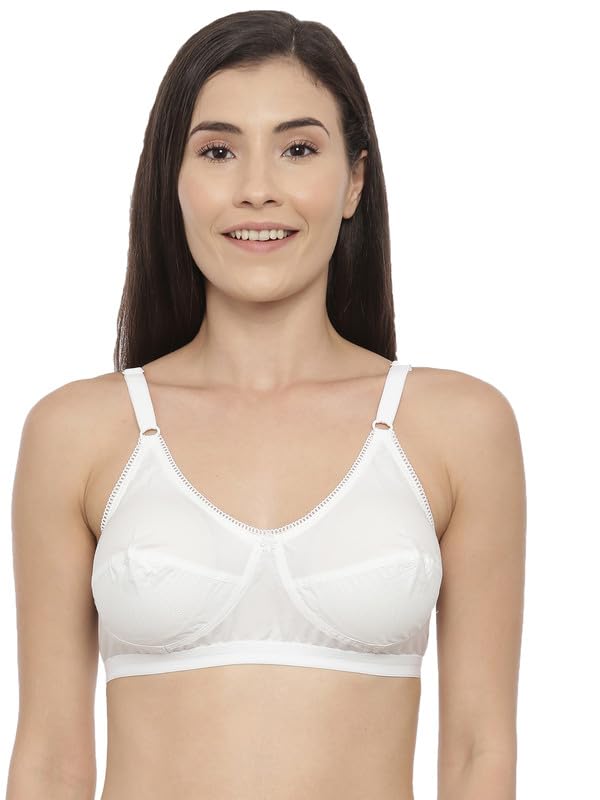Image of BLOSSOM Women's Single Layered Full Coverage Non Wired Non Padded 100% Woven Cotton Everyday Bra Plus Size Bra