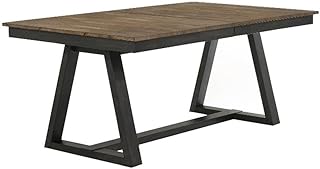 Harper Trestle Table, Brushed Brown & Pecan