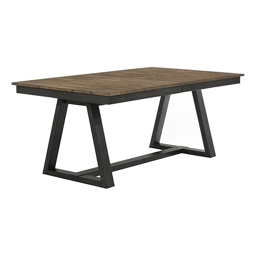 Harper Trestle Table, Brushed Brown & Pecan