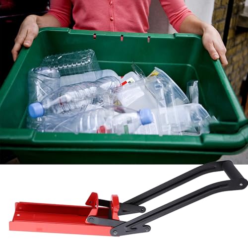 Plastic Bottle Crusher Metal Aluminum Can Crusher Kuuleyn Steel Bottle Crusher, 500ML Can Crusher Red Steel Rubber Handle Plastic Bottle Recycling Tool with Opener - Image 4