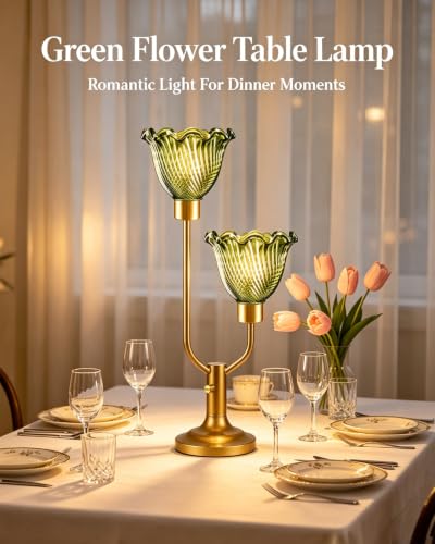 Image of Lightdot Mid Century Modern Table Lamp Vintage Green Lamp Gift Dimmable