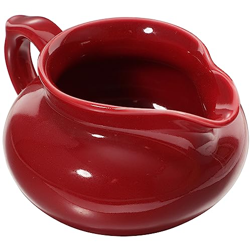 PACKOVE Ceramic Sauce Boat 4.7 Inch Multi-Function Gravy Jug for Household Condiments Salad Dressing Cheese Dip Serving
