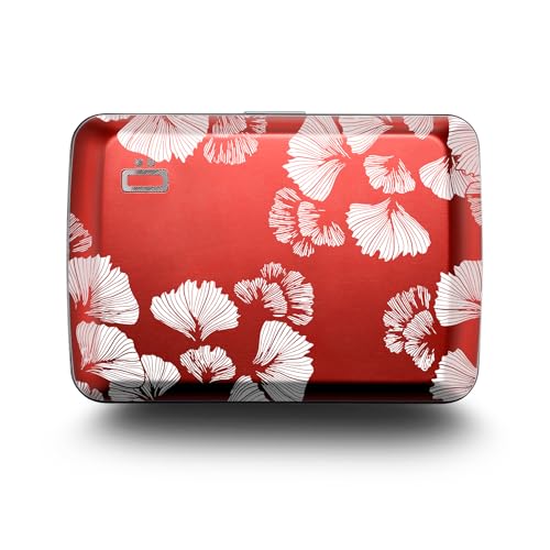 Image of OGON -DESIGNS- Aluminum card holder with metal lock, RFID protection against fraud and demagnetization, compact wallet, Smart Case OSLO model