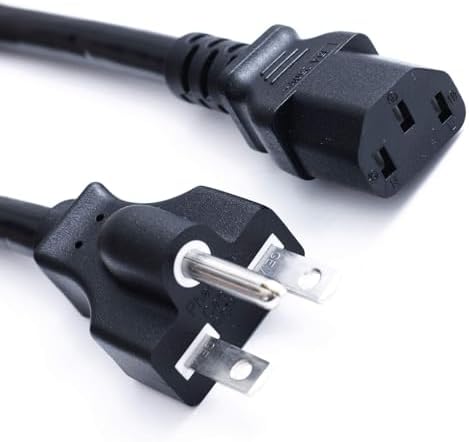 10ft NEMA 5-15P to C13 Universal AC Power Cord 14AWG SJT 15A/125V, Black - 10 ft - Cable Leader