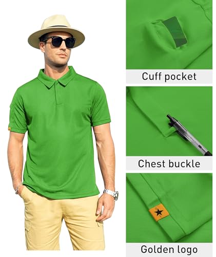 Image of ZITY Mens Polo Shirt Short Sleeve Sports Tactical T-Shirt Athletic Golf Polos Daily Casual Stylish Collared Shirts for Men