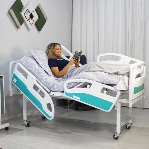 Cama Hospitalar Motorizada 5 Movimentos Altura Fixa Luxo Com Colchão D33