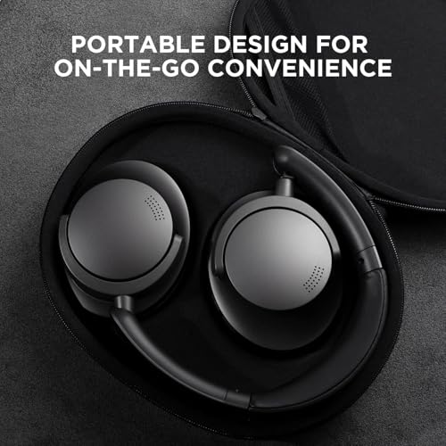 1MORE SonoFlow Auriculares Inalámbricos con Cancelación Activa de Ruido, 70H Cascos Inalámbricos Bluetooth, Auriculares Supraaurales con LDAC y 12 Modos EQ, Modos Varios, Cómodos y Plegables (Negro) - imagen 6