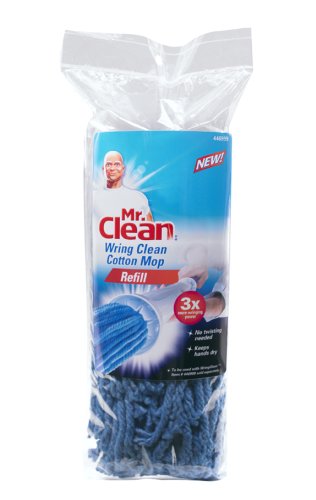Mr. Clean Wring Clean Floor Mop Cotton Yarn Refill Head Blue (3-Pack)