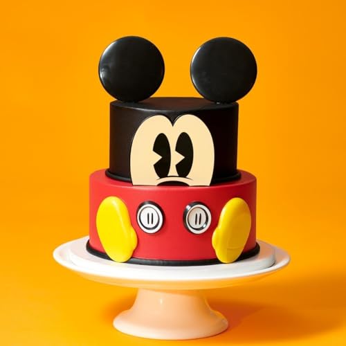 DecoSet® Disney Mickey Mouse Cake Topper, 7-Piece Topper Set with Ears, Eyes, Buttons and Shoes, Mad