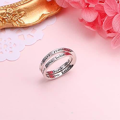 925 Sterling Silver Inspirational Ring I am Enough Rings/God Grant Me The Serenity for Women Girls Size 6-92