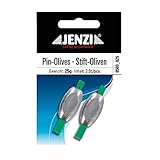 Inhalt pro Pack: 2 Jenzi Angelblei Blei Angeln - Olivenblei mit Stift 25g 2Stk