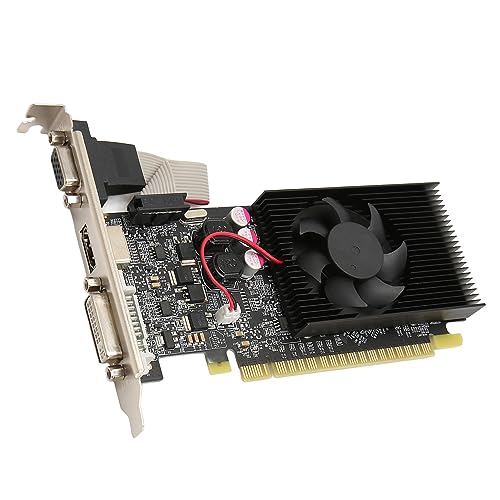 GT610 1 GB Grafikkarte, DDR3, 64 Bit, PCI Express 2.0 X16, 500/266 MHz, Desktop-PC-Grafikkarte mit HDMI-, DVI- und VGA-Anschlüssen