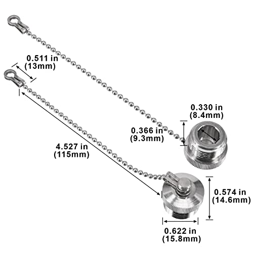 5PCS Tapas para Conector UHF/N Macho con Cadena y Recubrimiento Níquel miniatura 6