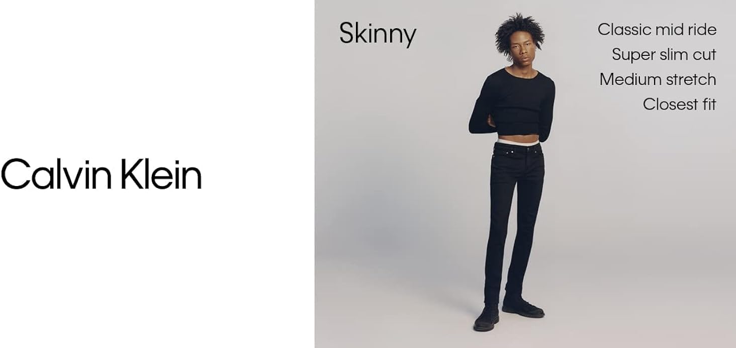 Calvin Klein Men's Skinny Fit Jeans 28W x 30L Boston Blue Black