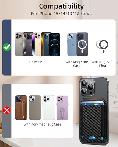 image for HiWe for MagSafe Wallet, Strongest Magnetic Wallet for iPhone 17/16/15