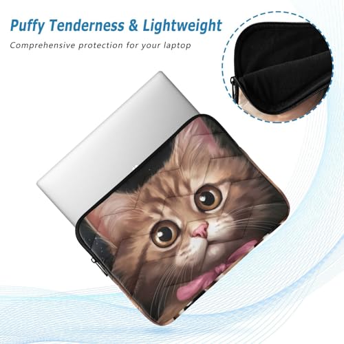 Funda para portátil 13-14 pulgadas con diseño de gato marrón miniatura 5