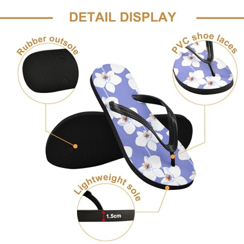 Maple Leaf Sketch Orange White Flower Purple Flip Flops for Beach Thong Sandals Anti-slip Lightweight Flat Slippers for Travel Summer Outdoor3